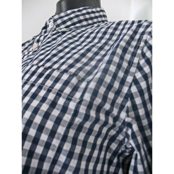 A&I GINGHAM PLAID MENS SHIRT REGULAR FIT BLACK WHITE SIZE M - Picture 8 of 11